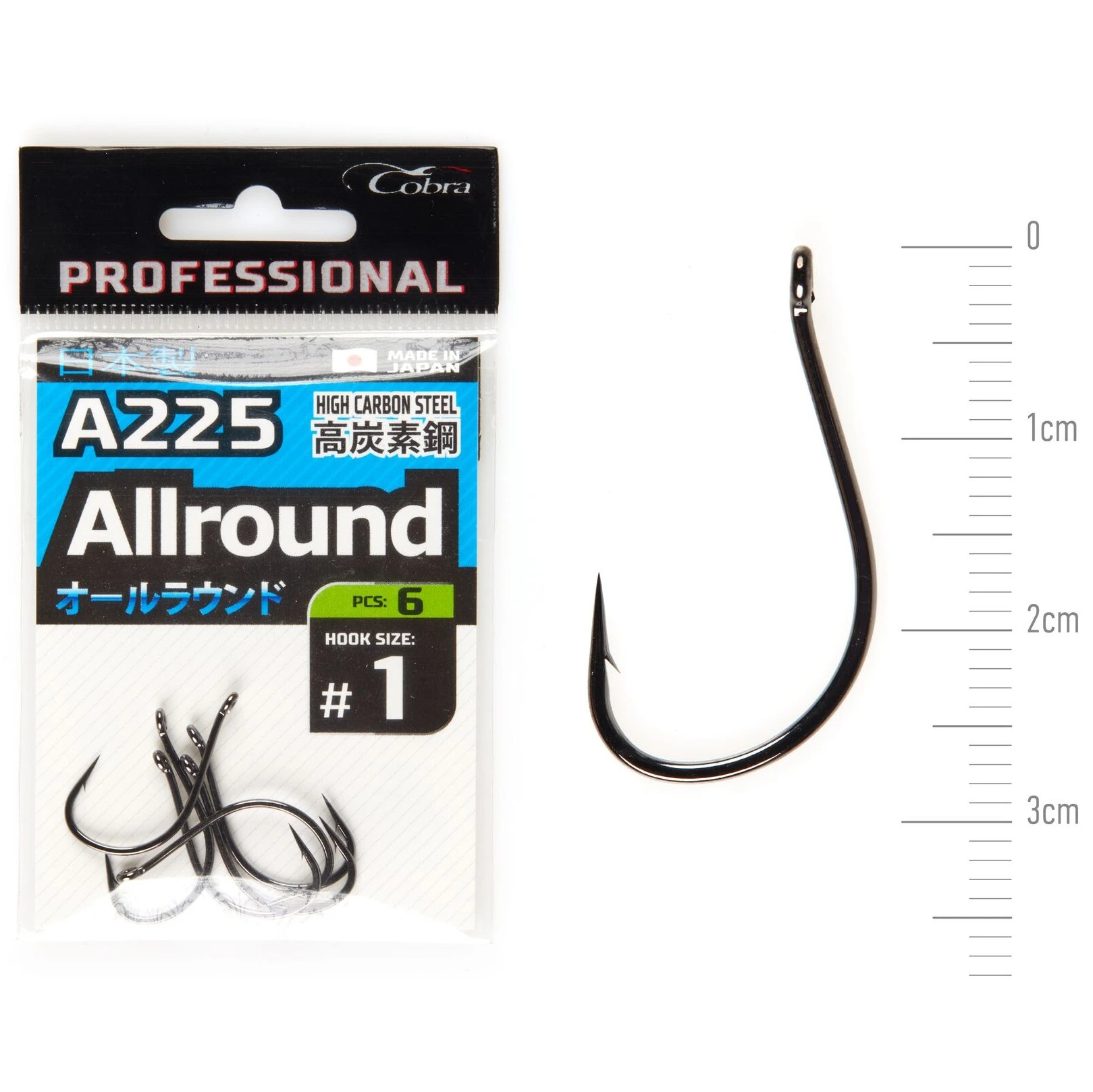 Крючок Одинарный Cobra Pro Allround A225 №1 6 шт    A225-001 — характеристики,  особенности конструкции
