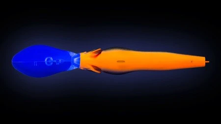 Воблер Strike Pro Challenger X Deep Diver 90L A234-SBO-LU Blue Back Silver OB Fluo 13,6 гр   EG-076CL-F#A234-SBO-LU — крупный план
	                                    1