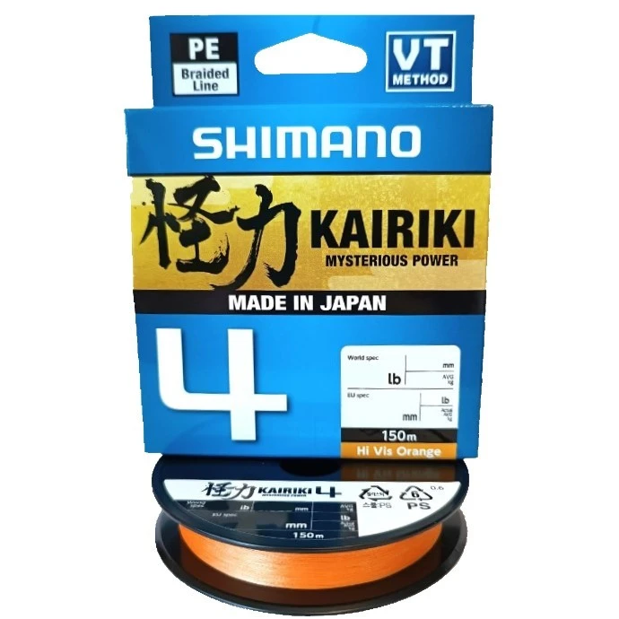 Плетеный шнур Shimano Kairiki 4 150 м Orange 0,19 мм   LDM54TE1819015H — характеристики,  особенности конструкции