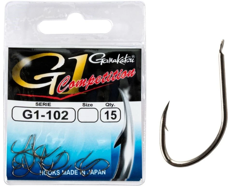 Крючок Одинарный Gamakatsu G-1 Competition 102 Hooks №18 15 шт    149198-018 — крупный план
	                                    1
