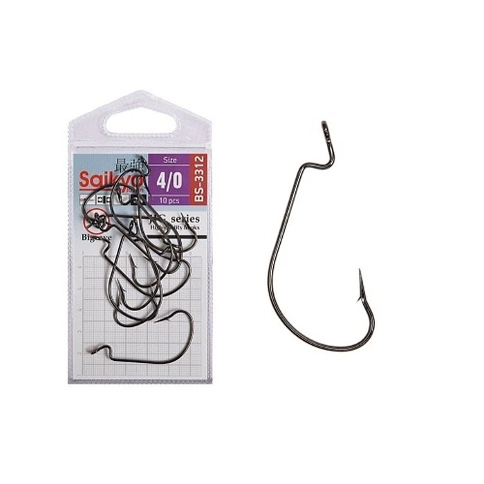 Крючок Офсетный Saikyo BS-3312 №4/0 10 шт BN   BS-3312BN4/0-10 — характеристики,  особенности конструкции