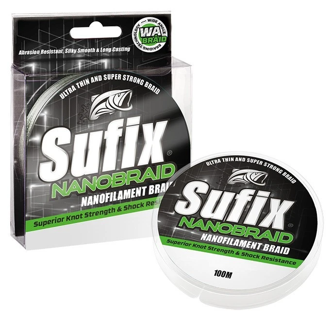 Плетеный шнур Sufix Nano Braid 100 м Зеленый камуфляж 0,1 мм   DS1WG00801QA91 — характеристики,  особенности конструкции