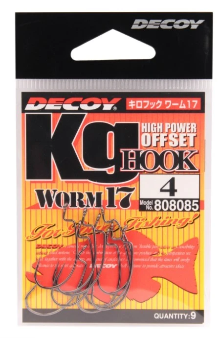 Крючок Офсетный Decoy Kg Hook Worm 17 №1/0 9 шт — крупный план
	                                    1