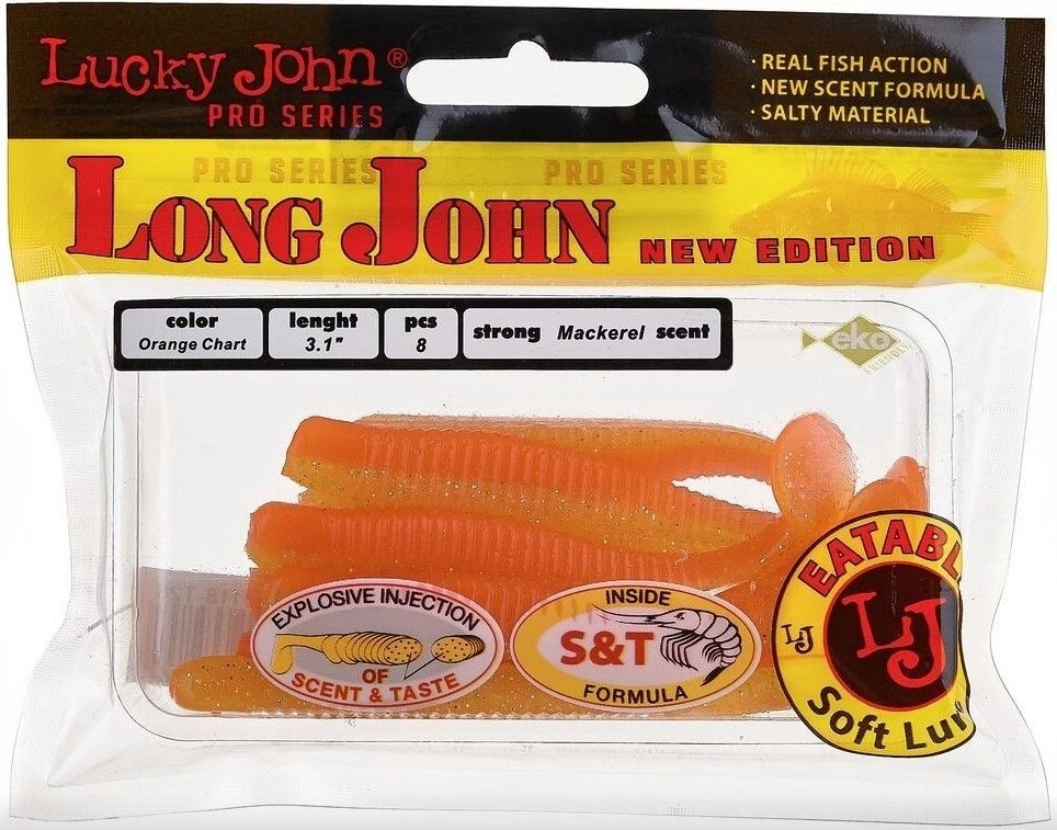 Силиконовая приманка Lucky John Long John 3.1in 79 мм 8 шт T26 Pro Series  140118-T26 — крупный план
	                                    2