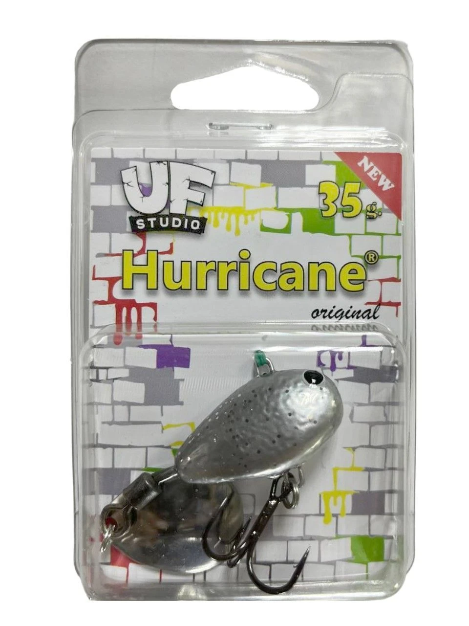 Тейл-спиннер UF Studio Hurricane 35 35 гр 85 мм Silver glitter   H35Sg — крупный план
	                                    1