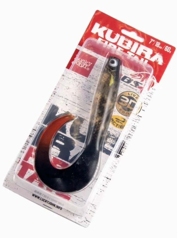 Силиконовая приманка Lucky John Kubira Fire Tail 7.0in 180 мм 1 шт PG38 3D BBS Series  140436-PG38 — крупный план
	                                    2