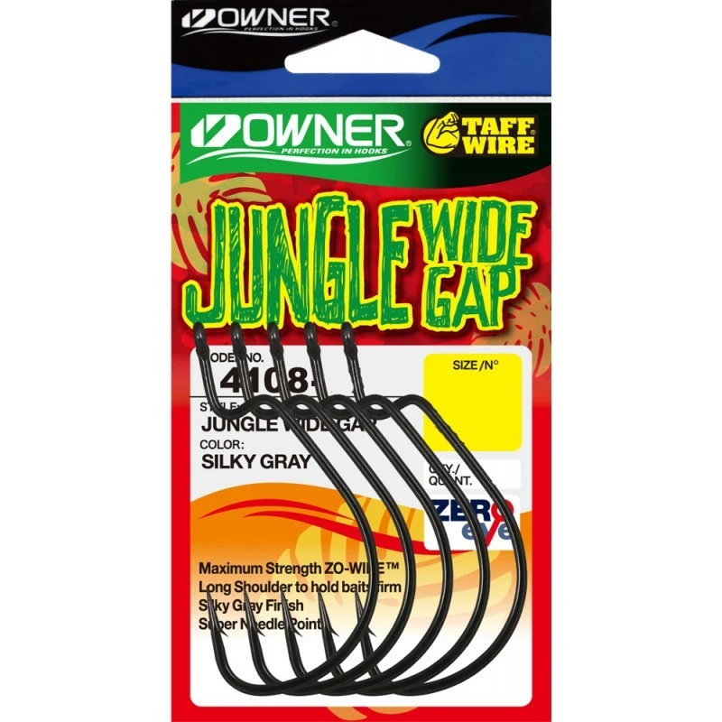 Крючок Офсетный Owner Jungle Wide Gap №4/0 5 шт Teflon   4108-146 — крупный план
	                                    1