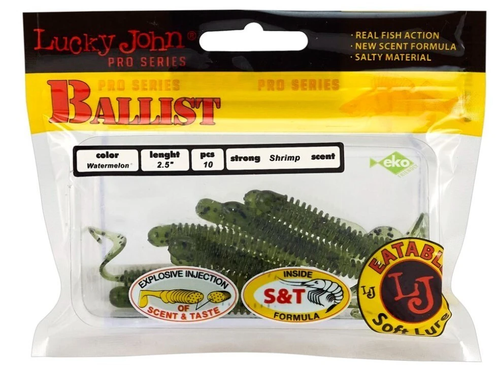 Силиконовая приманка Lucky John Ballist 2.5in 63 мм 10 шт PA01 Pro Series  140101-PA01 — крупный план
	                                    2