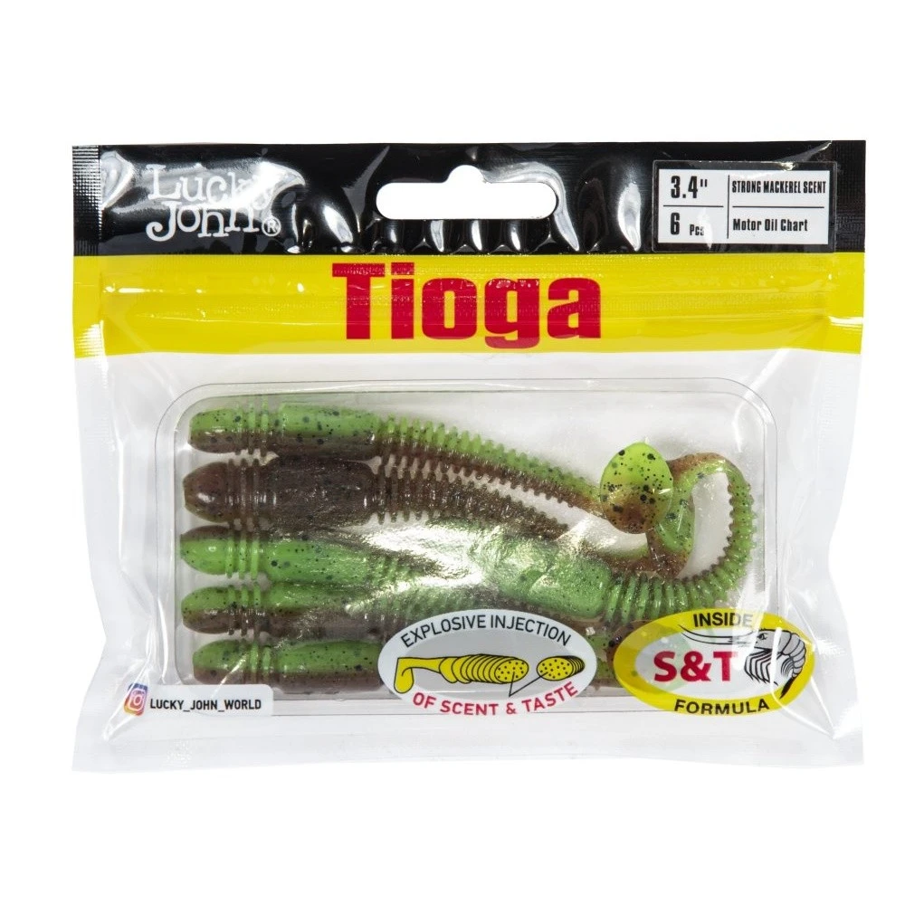Силиконовая приманка Lucky John Tioga 3.9in 100 мм 6 шт Z15 Pro Series  140127-Z15 — крупный план
	                                    2