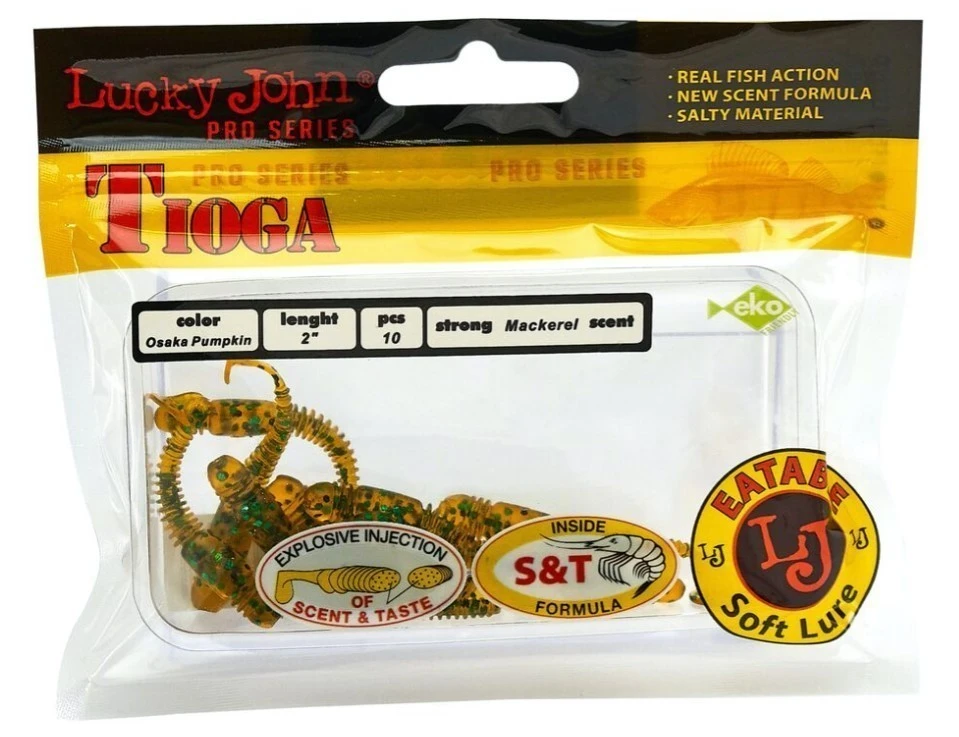 Силиконовая приманка Lucky John Tioga 2.0in 50 мм 10 шт PA19 Pro Series  140102-PA19 — крупный план
	                                    2