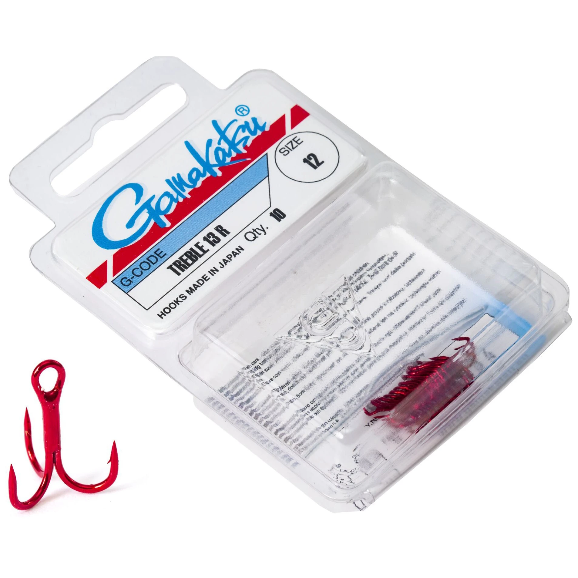 Крючок Тройной Gamakatsu 13NR Treble Hooks Red №12 10 шт    146873-012 — крупный план
	                                    1