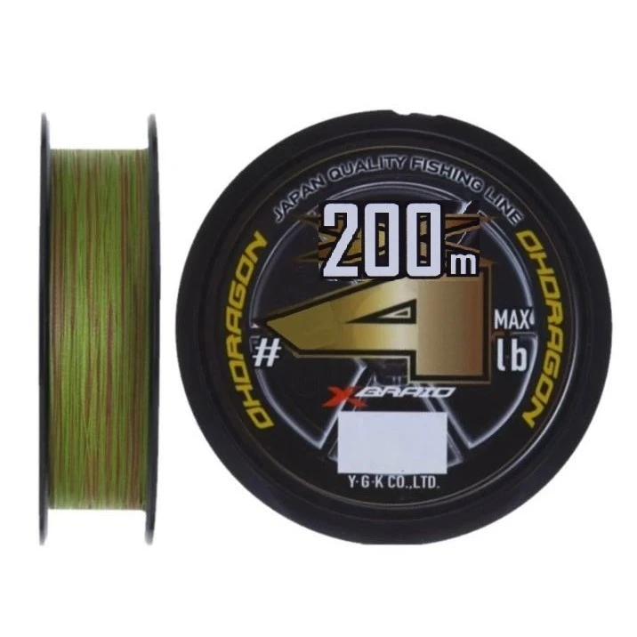 Плетеный шнур YGK X-Braid Ohdragon X4 200 м  PE # 0,6 Multicolor 0,128 мм SS1.40 — характеристики,
	                                    особенности конструкции