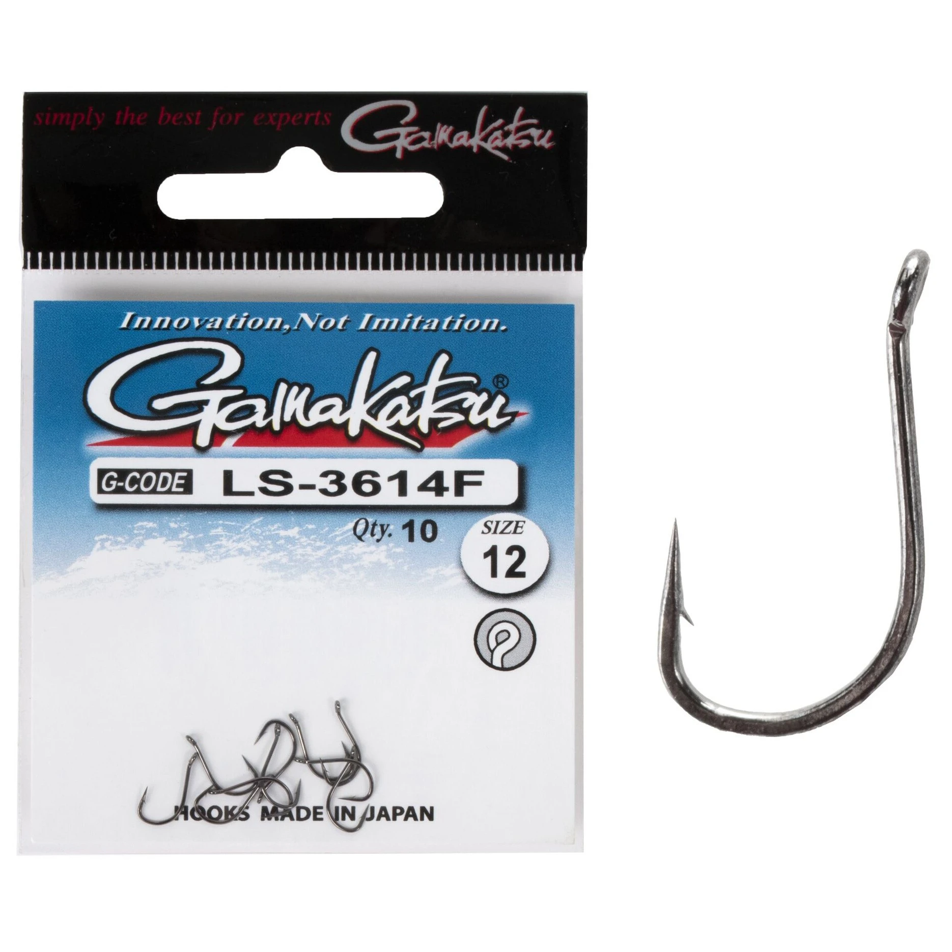 Крючок Одинарный Gamakatsu LS-3614F New Label Hooks Black №12 10 шт    149009-012 — крупный план
	                                    1
