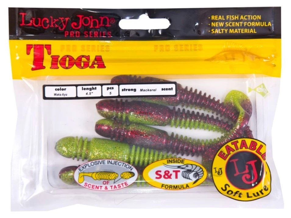 Силиконовая приманка Lucky John Tioga 4.5in 114 мм 5 шт T44 Pro Series  140185-T44 — крупный план
	                                    2
