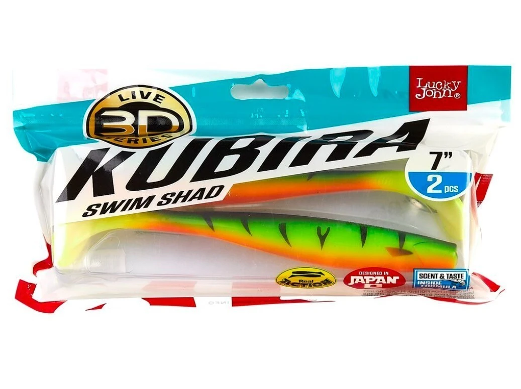 Силиконовая приманка Lucky John Kubira Swim Shad 7.0in 175 мм 2 шт PG13 3D Series  140421-PG13 — крупный план
	                                    2