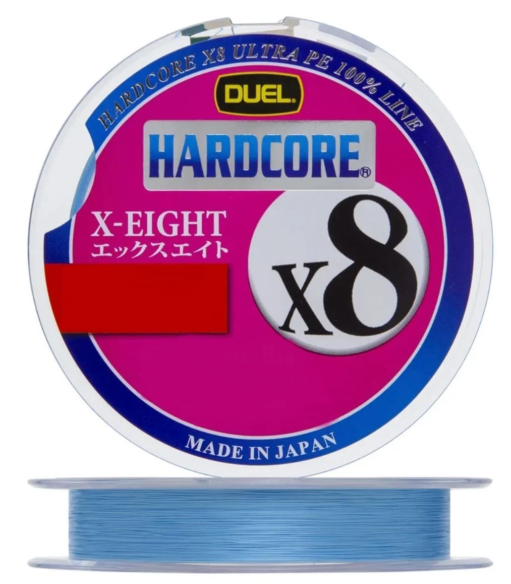 Плетеный шнур Duel PE Hardcore X8 150 м  PE # 1 Milky Blue 0,171 мм   H3296-MB — характеристики,  особенности конструкции