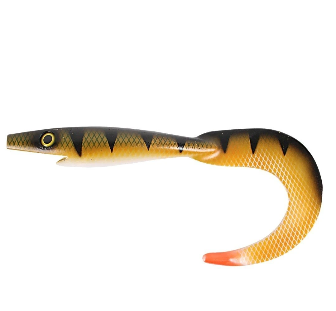 Силиконовая приманка Strike Pro Giant Pig Tail 400 мм 1 шт Natual Perch OB KanalGratis  SP-172K#140 — характеристики,  особенности конструкции