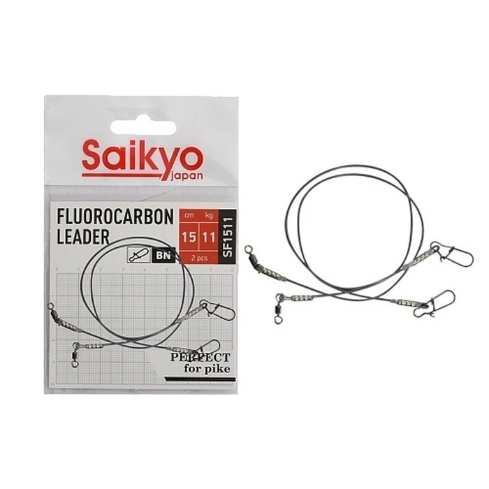 Поводок Saikyo FC Leader 15 см 11 кг   2 шт   SF1511 — характеристики,  особенности конструкции