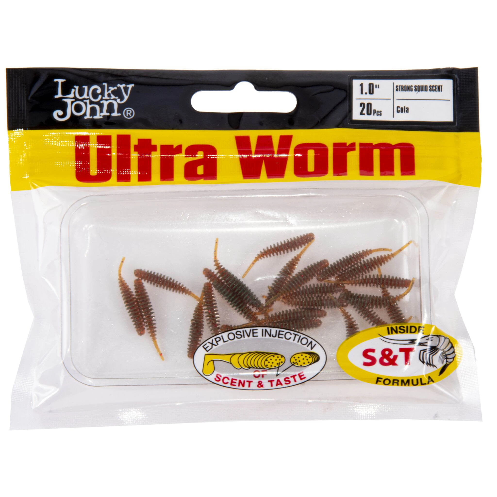 Силиконовая приманка Lucky John Ultraworm 1,0in 25 мм 20 шт PA16 Pro Series  140197-PA16 — крупный план
	                                    2