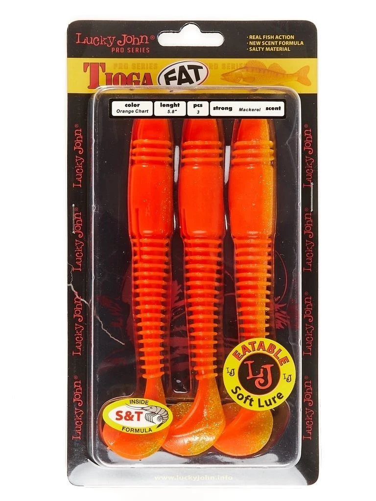 Силиконовая приманка Lucky John Tioga Fat 5.8in 147 мм 3 шт T26 Pro Series  140148-T26 — крупный план
	                                    2