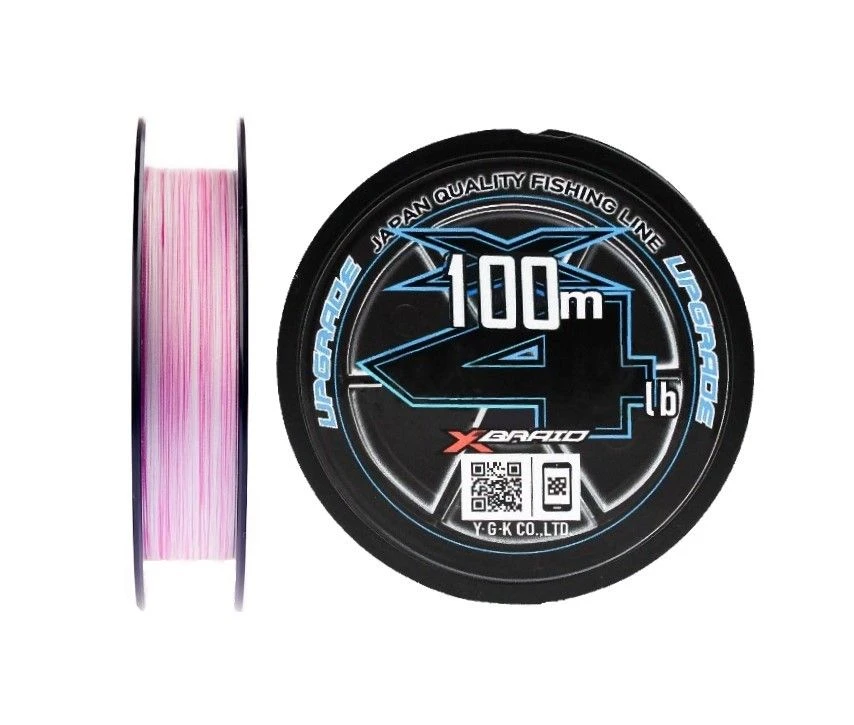 Плетеный шнур YGK X-Braid Upgrade X4 100 м  PE # 0,4 White/Pink 0,104 мм — характеристики,
	                                    особенности конструкции