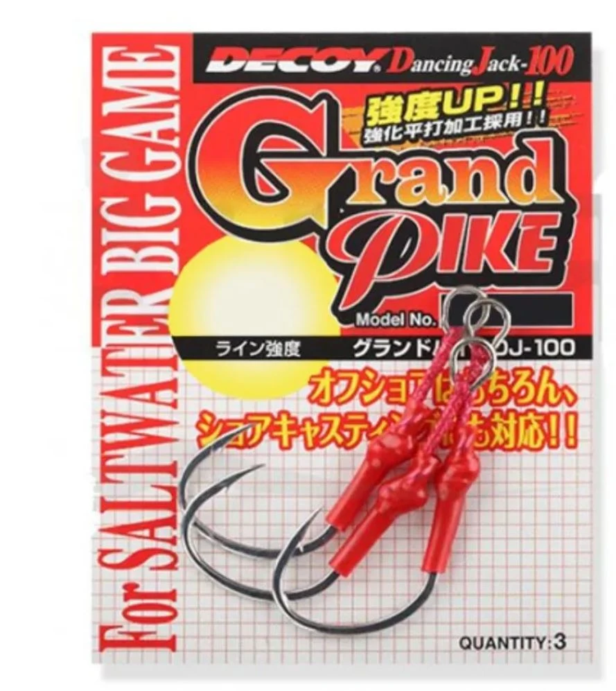 Крючок Ассист Decoy DJ-100 Grand Pike №2/0 3 шт    DJ-100 #2/0 — крупный план
	                                    1