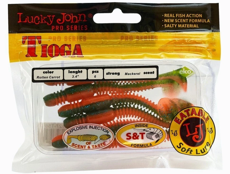 Силиконовая приманка Lucky John Tioga 3.4in 86 мм 6 шт T56 Pro Series  140127-T56 — крупный план
	                                    2