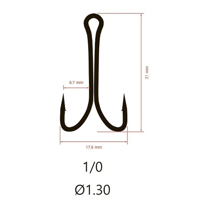 Крючок Двойной Saikyo  KH-11041 Normal Shank №1/0 100 шт BN   KH-11041-1/0-100 — крупный план
	                                    2