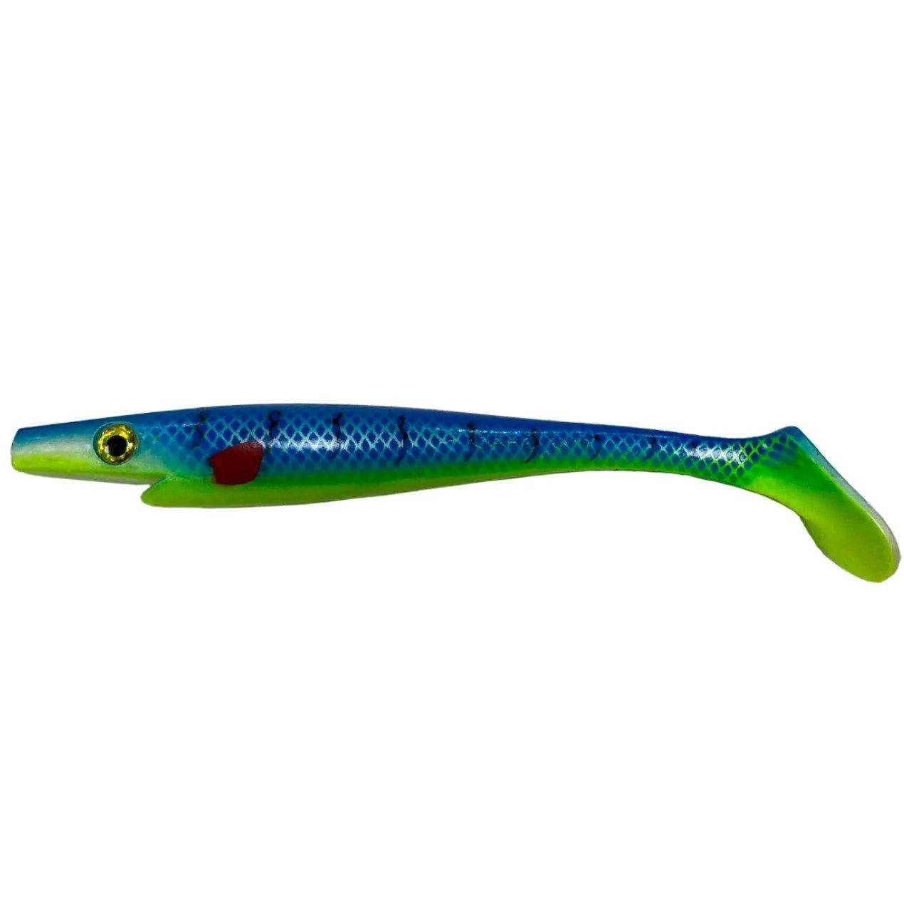 Силиконовая приманка Strike Pro Pig Shad 172A 230 мм 1 шт Yellow-Blue   SP-172A#YELLOW-BLUE — характеристики,  особенности конструкции