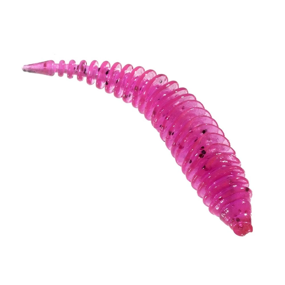 Силиконовая приманка ZUB Maggot Slim 40 мм 12 шт 130 маджента с блестками   LVQ023 — крупный план
	                                    1
