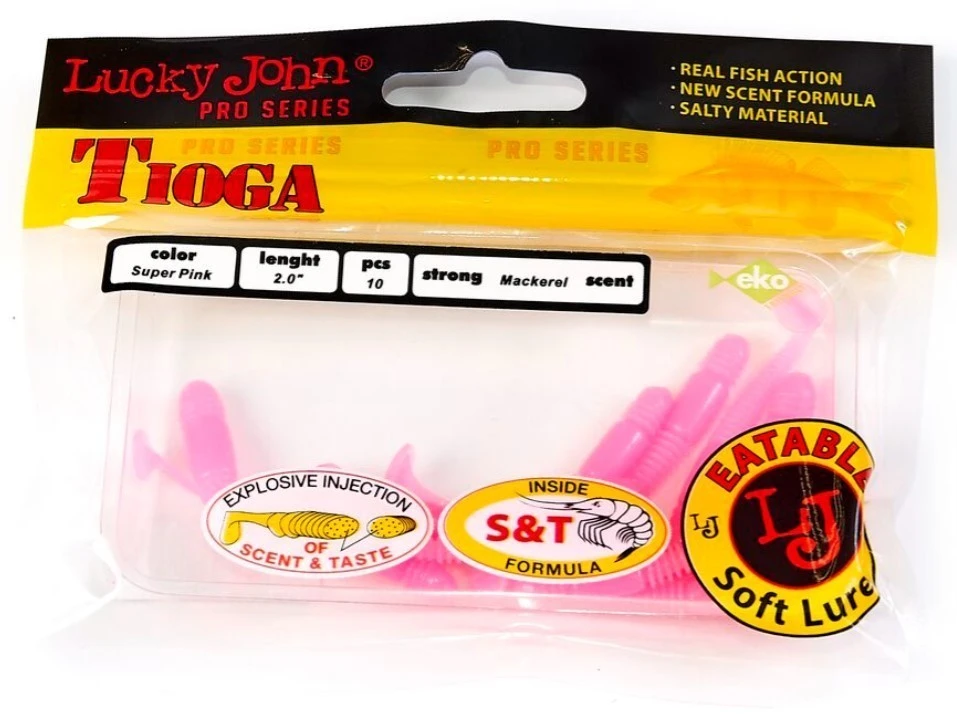 Силиконовая приманка Lucky John Tioga 2.0in 50 мм 10 шт F05 Pro Series  140102-F05 — крупный план
	                                    2