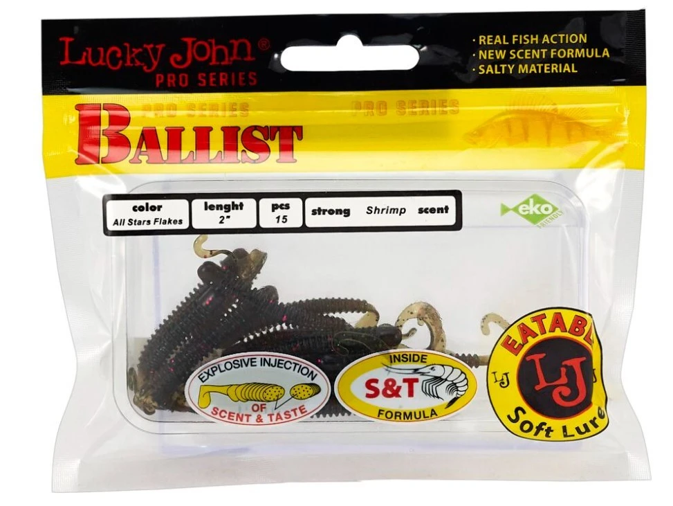 Силиконовая приманка Lucky John Ballist 2.0in 50 мм 15 шт S21 Pro Series  140155-S21 — крупный план
	                                    2