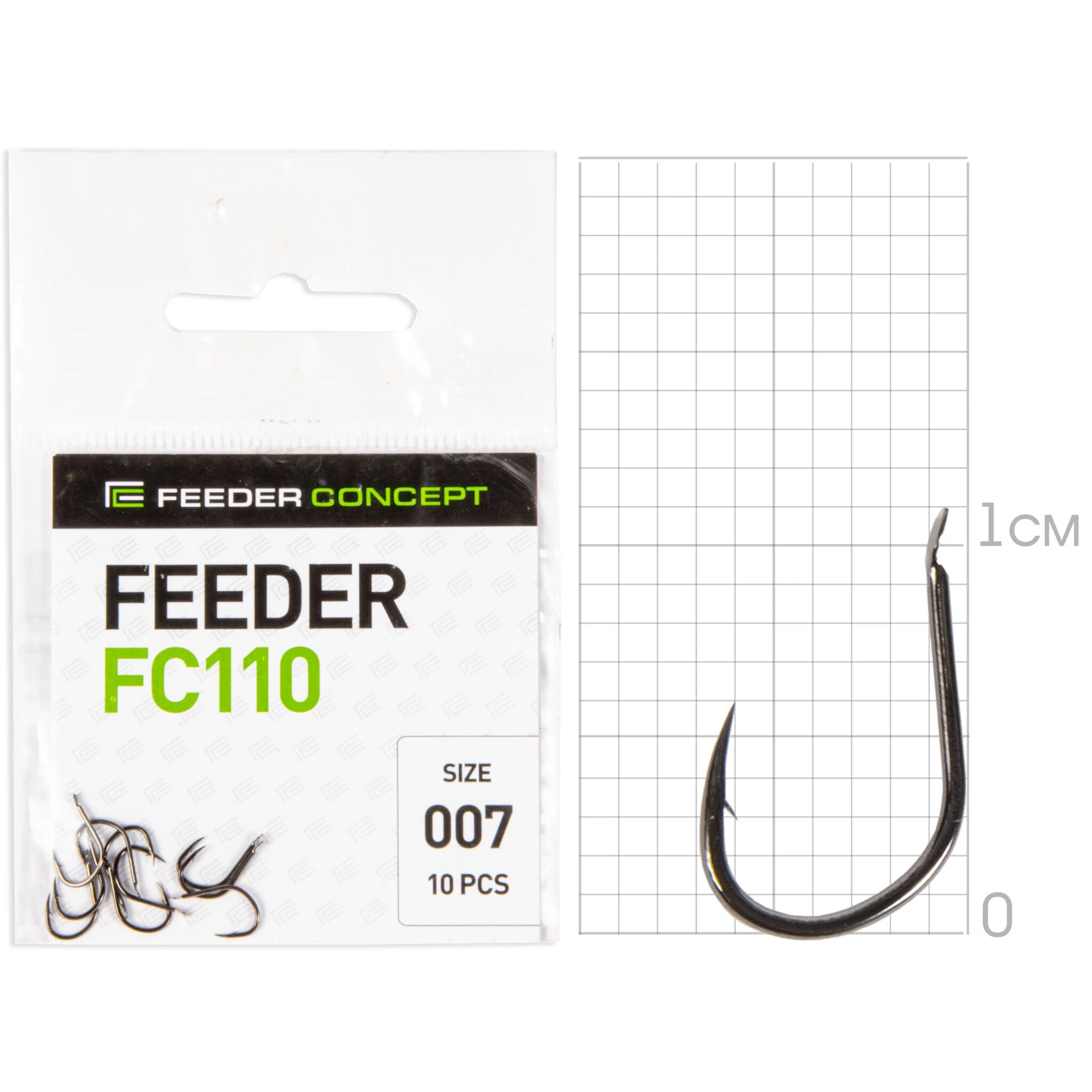 Крючок Одинарный Feeder Concept Feeder FC110 №7 10 шт    FC110-007 — крупный план
	                                    1