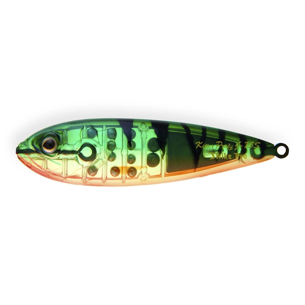 Колеблющаяся Блесна Strike Pro Killer Profy 75S 11 гр 75 мм A102G Transparent Perch   PST-02S#A102G/A102G — характеристики,  особенности конструкции