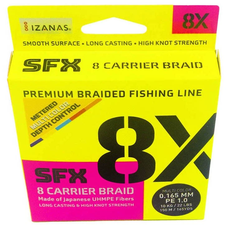 Плетеный шнур Sufix SFX 8X 150 м  PE # 1 Разноцветная 0,165 мм   SFX8B165M150 — крупный план
	                                    1