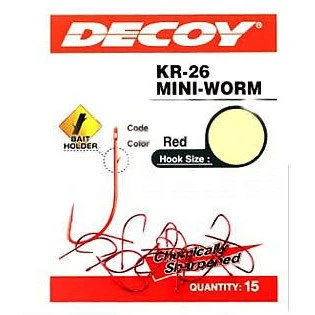Крючок Одинарный Decoy KR-26 Mini-Worm №14 15 шт — крупный план
	                                    1