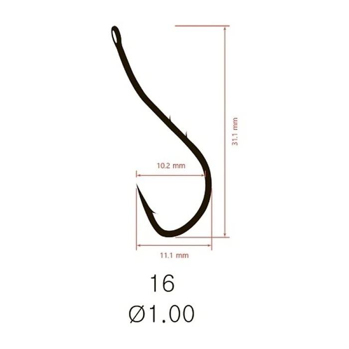 Крючок Одинарный Saikyo KH-10108 Ryusen Bait Holder №16 10 шт R   KH-10108R16-10 — крупный план
	                                    2