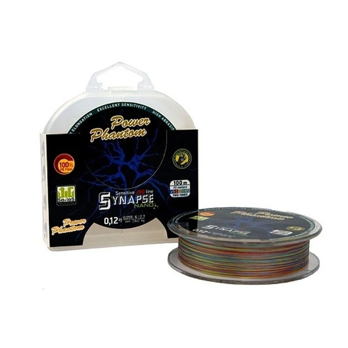 Плетеный шнур Power Phantom Synapse Nano PE 100 м  PE # 0,2  0,08 мм   PPPESYNM10002 — характеристики,  особенности конструкции