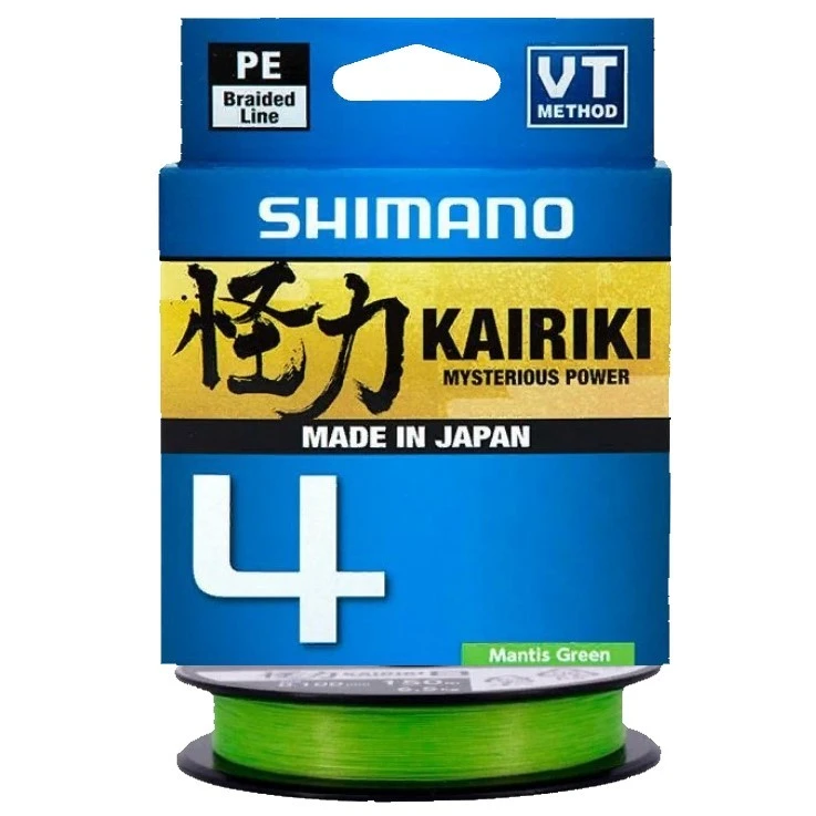 Плетеный шнур Shimano Kairiki 4 150 м Mantis Green 0,28 мм   LDM54TE4028015G — характеристики,
	                                    особенности конструкции