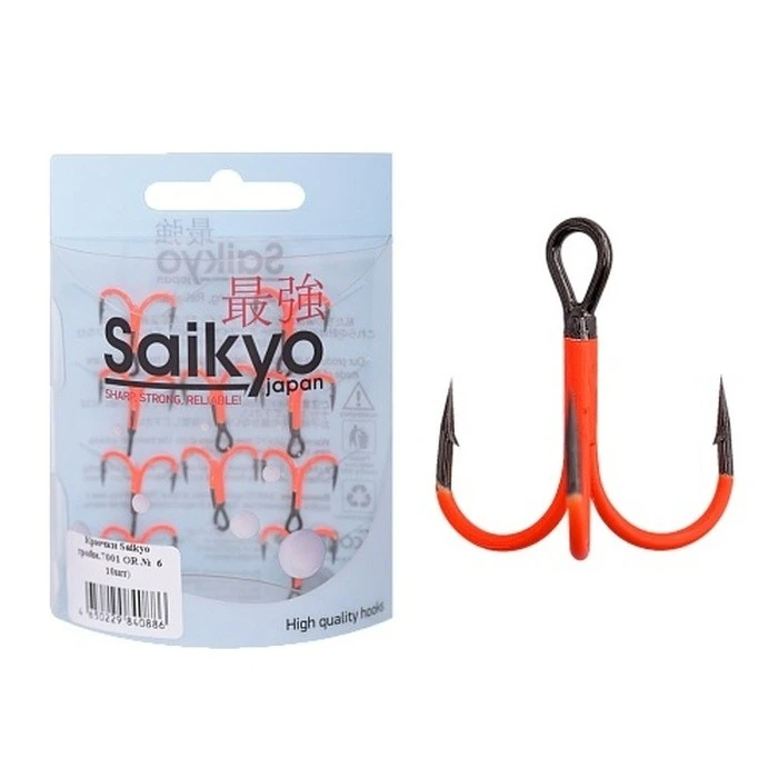 Крючок Тройной Saikyo 7001 №6 10 шт OR   SORCT7001-6OR10 — крупный план
	                                    1
