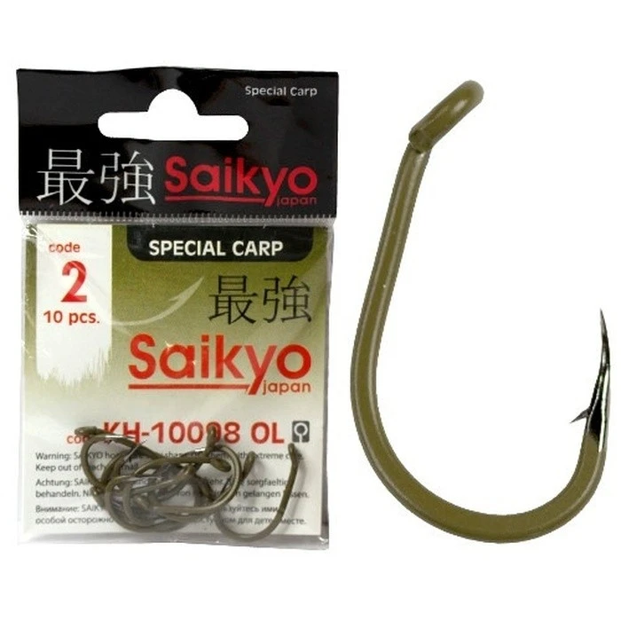Крючок Одинарный Saikyo KH-10098 Clever Carp №2 10 шт OL   KH-10098OL2-10 — характеристики,  особенности конструкции