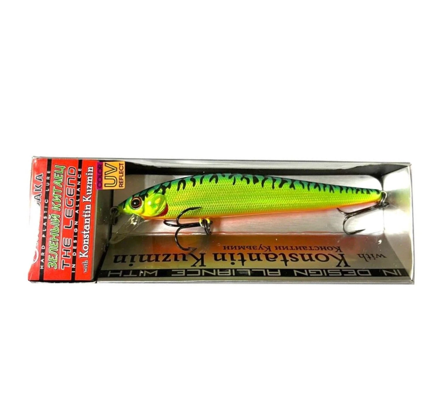 Воблер Kosadaka The Legend XS 118F HT 19 гр Зеленый китаец  ZLNxS118F-HT — крупный план
	                                    1