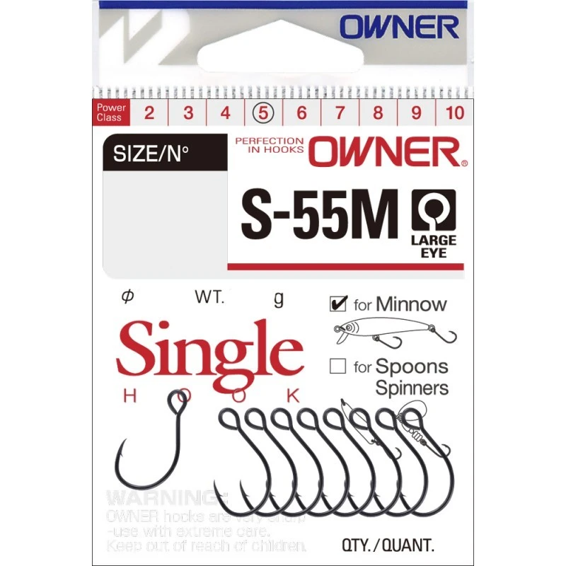 Крючок Одинарный Owner S-55M №10 10 шт BC   51770-10 — крупный план
	                                    1