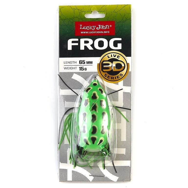 Силиконовая приманка Lucky John Frog 2.6in 65 мм 1 шт 003 3D Series  140401-003 — крупный план
	                                    2