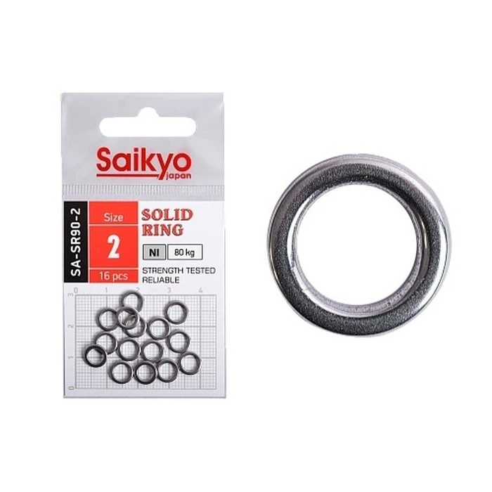 Кольцо Цельное Saikyo SA-SR90  №2 80 кг 16 шт NI   SA-SR90-2 — характеристики,  особенности конструкции