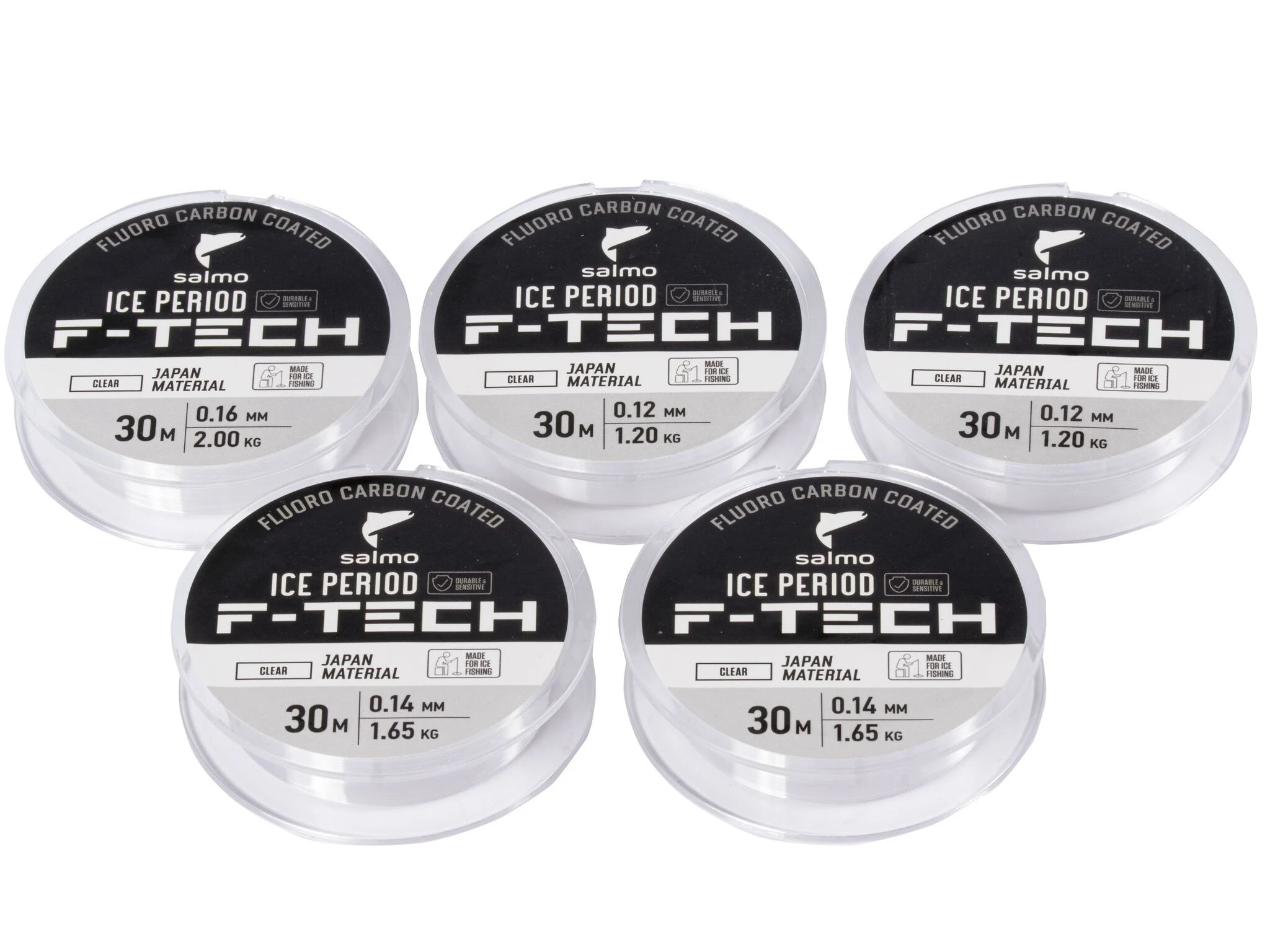 Леска монофильная Salmo Ice Period F-Tech 30 м 0,16 мм Clear 5 штук, диам: 0,12; 0,14; 0,16  4525-SET — крупный план
	                                    1