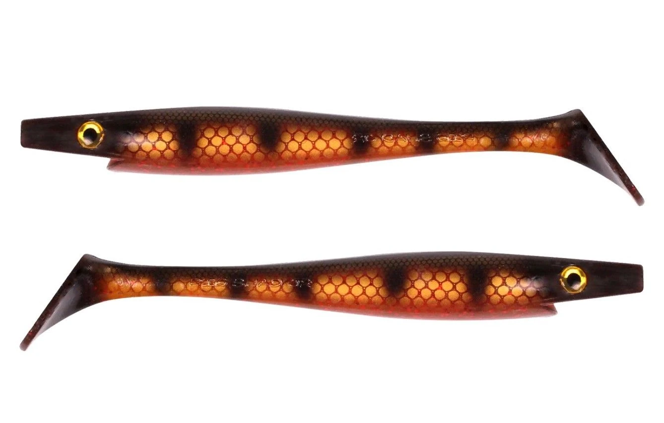 Силиконовая приманка Strike Pro Pig Shad Jr 200 мм 2 шт Black Okiboji Perch   SP-172C#144 — крупный план
	                                    1