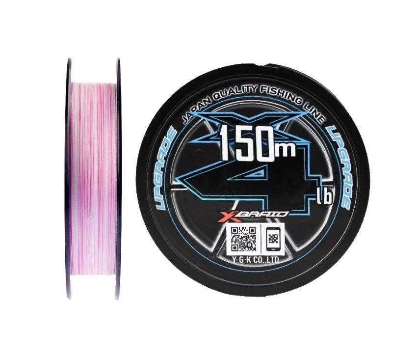 Плетеный шнур YGK X-Braid Upgrade X4 150 м  PE # 0,4 White/Pink 0,104 мм — характеристики,  особенности конструкции