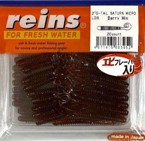 Силиконовая приманка Reins G-Tail Saturn Micro 2 50 мм 20 шт L08-Berry Mix   GTSM2-L08 — характеристики,  особенности конструкции
