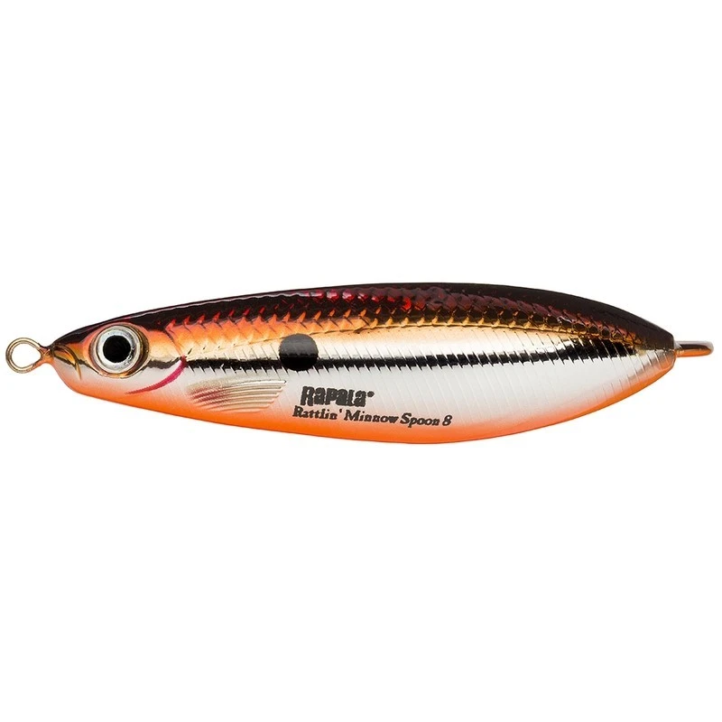 Колеблющаяся Блесна Rapala Rattlin' Minnow Spoon 08 16 гр 80 мм SBR   RMSR08-SBR — характеристики,  особенности конструкции